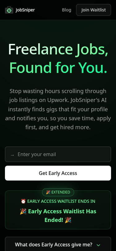JobSniper.co mobile screenshot